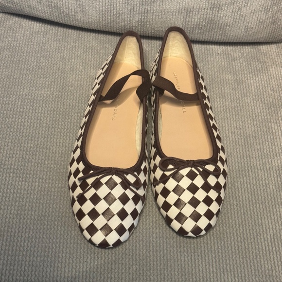 Loeffler Randall Leonie Chocolate/Cream Woven Ballet Flat - Picture 6 of 9